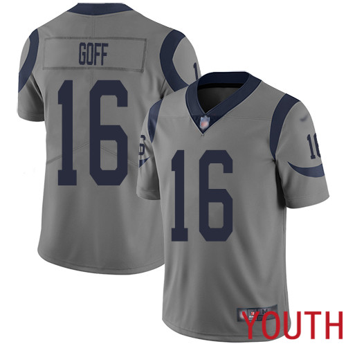 Los Angeles Rams Limited Gray Youth Jared Goff Jersey NFL Football #16 Inverted Legend->youth nfl jersey->Youth Jersey